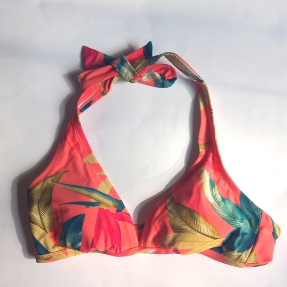Kona Sol Other - HALTER TOP CORAL LEAF🍃 BIKINI TOP